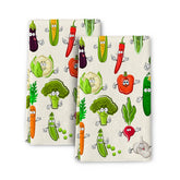Wovoto funny vegetables towels with decorative botanical print and quick-drying capability for busy kitchens