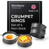 Wrenbury Crumpet Rings set of four nonstick molds for perfect round crumpets and muffins