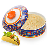 WRINGKIT ceramic tortilla warmer 8.5 inch inside view showing generous capacity.