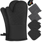 Wsedor 6-piece set with oven mitts and pot holders for versatile kitchen protection.