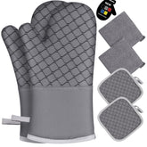 WSedor 6pc oven mitts and pot holders set for safer cooking