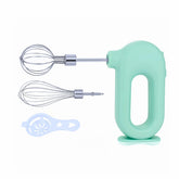 Wynboop MINI cordless hand mixer front view in green for compact kitchens and quick tasks