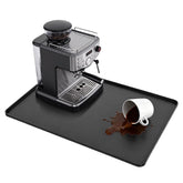 WZGUSXN 24-inch coffee mat shows heat-resistance for hot machines on countertops.