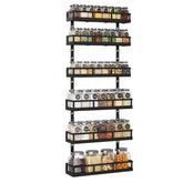 X-cosrack 6-tier spice rack mounted on wall keeps jars organized and accessible