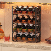 X-cosrack stackable wine rack on counter showing organized bottles