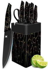 XANAPON knife set with block shows organized kitchen prep for everyday meals