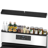 Xaogogo magnetic stove top shelf mounted over the stove keeps spices within reach.