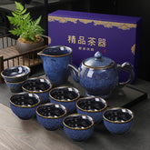 XAOLUFAFAFA Chinese Gongfu tea set porcelain nine-piece display for elegant tea rituals