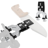 XARILK Center Y Clamp showing adjustable central clamp securing folding knives for precise sharpening.