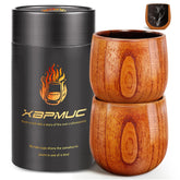 XBPMUC charred finish wooden whiskey glass enhances bourbon aroma