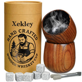 Xekley charred wooden bourbon glass 10oz enhances aroma and preserves temperature.