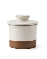 Xela Butter Crock Latte on counter keeps butter soft and ready to spread