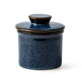 Xela Butter Crock with original reactive glaze on display, preserving spreadable butter.
