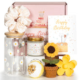 XGFYYMM daisy-sunflower gift box closeup for a cheerful birthday surprise.