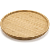 XIMISISE Round Bamboo Tray with smooth surface for elegant snack service