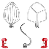 XINBOOGQ stainless steel 3-piece attachments for KitchenAid, durable and rust-resistant.