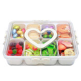 XING-RUIYANG divided snack tray with lid and handle eight compartments keeps snacks neatly organized for on-the-go use