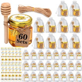 XING-RUIYANG hexagonal honey jar with 1.5 oz capacity for chic wedding favors.