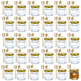XING-RUIYANG hexagon mini honey jar with gold lid, ideal for gifts and favors.