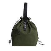 XINSHUN canvas lunch bag front view with drawstring opening for easy access.