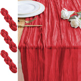 Xiomot cheesecloth table runner decor for wedding setup and elegant table draping.