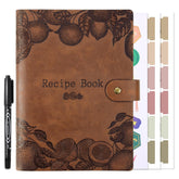 XKDOUS recipe book leather cover shown, durable for kitchen use