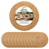 XOHUYD 13-inch round woven placemats set of 12 on table for elegant protection