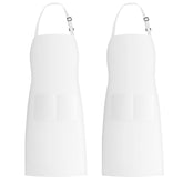 Xornis two-pack white cotton bib apron—front view, ideal for kitchen prep