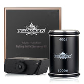 XUDAKAIXIN knife sharpener rolling system with angle selector for precise blade sharpening.
