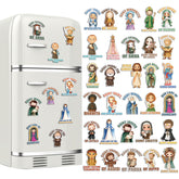 Xuhal Catholic Saints magnets with assorted designs for fridge decoration and daily inspiration.