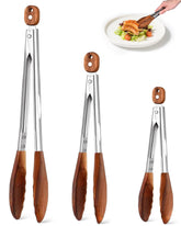 XUJKK wooden tongs 7-inch for precise flipping and serving