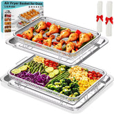 Xumilas air fryer basket for oven with large and medium trays, ideal for multi-dish meals
