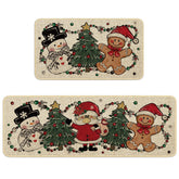 xuujdoppwul Christmas kitchen rug long 17x47 with tree motif, helps keep floors clean