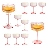 XUWAIDSGN pink glass with a gold rim offers elegant 9 oz champagne pours.