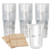 XUXU 100pcs 8oz graduated cups with clear scale for precise mixing