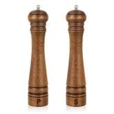 XWXO Pack-2 wood pepper grinders, 10-inch height, for even pepper dispersion