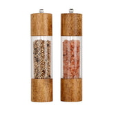 XWXO premium acrylic grinders with wooden finish on a stylish kitchen counter.