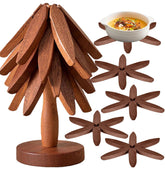 XXSURXX Tree Coaster set of 4 in natural wood grain for hot dish protection