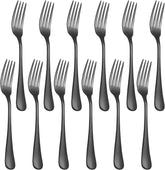 XXZWSJSH black dinner forks with 8inch length for comfortable daily meals.