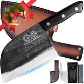 XYJ authentic 1986 full-tang chef knife ergonomic grip for precise cutting.