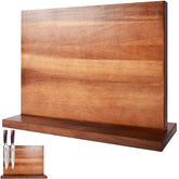 XYJ extra-large magnetic knife block displaying secure blade storage on counter.