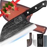 XYJ 8-inch full-tang Serbian chef knife for precise, balanced slicing.