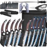 XYJ professional knife set blade collection shown for versatile prep.