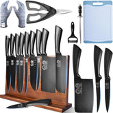 XYJ professional knife set with magnetic block for organized kitchen prep.