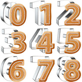 Xzhloym 3-inch number cookie cutters in side view for precise sizing.