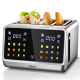 Yabano front view of the 4-slice toaster showing compact design and form factor.