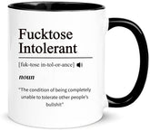 Yalocib fucktose-intolerant-definition mug with bold print for witty mornings and conversations.