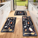 Yamaziot 17x28 inch anti-fatigue kitchen mat front view cushions feet during prep