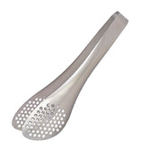 Yanagi Sori perforated tongs with ergonomic grip for precise flipping.