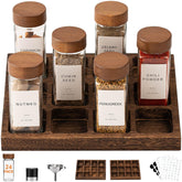 Yangbaga 24pc glass spice jars with lids for clear, organized spice storage.